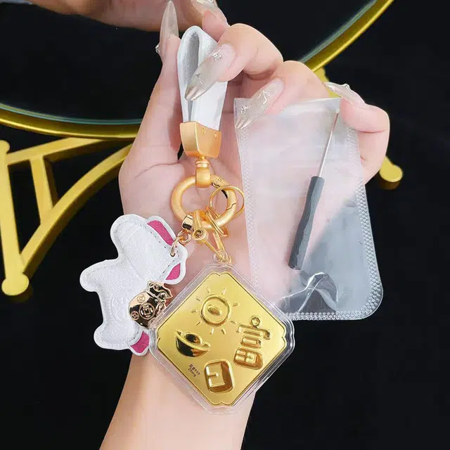 凤庙珠宝 日富一日 复古新中式轻奢国潮风福气满满财运亨通马上有钱财源滚滚 日常通勤包包搭配配饰#好运 表面含金 挂件 男女同款情侣款