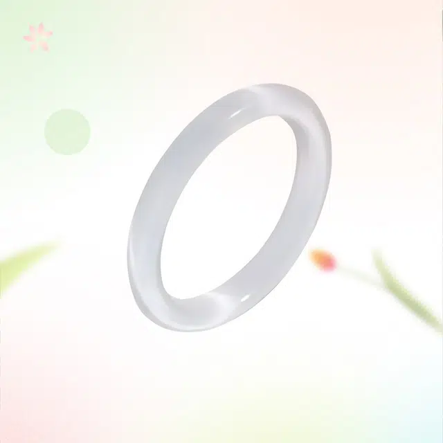 凤庙珠宝 透亮素圈 小众轻奢精致温婉公主甜美古风国潮汉服 猫眼石 玉石手镯 女款 礼盒