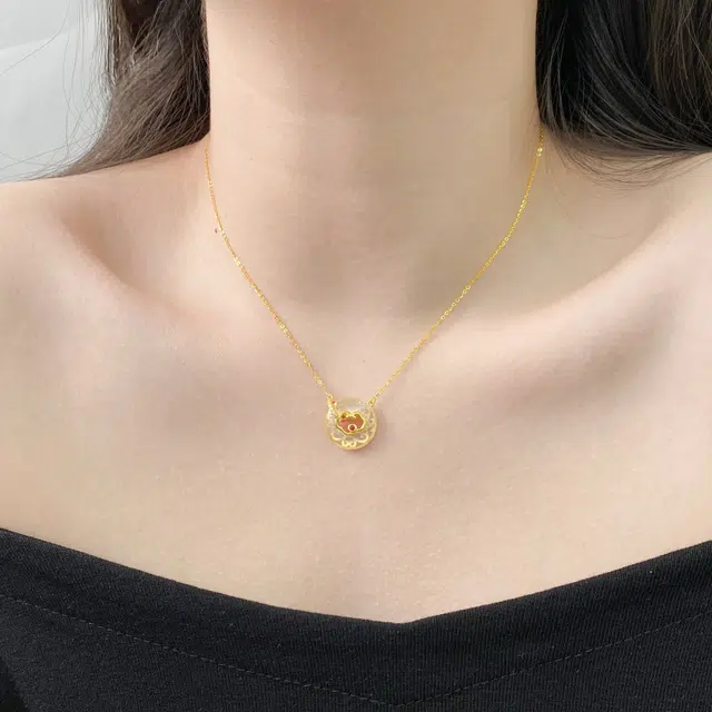 好银坊 新中式玉见如意小众高级感锁骨链#好运 玉髓 项链 女款