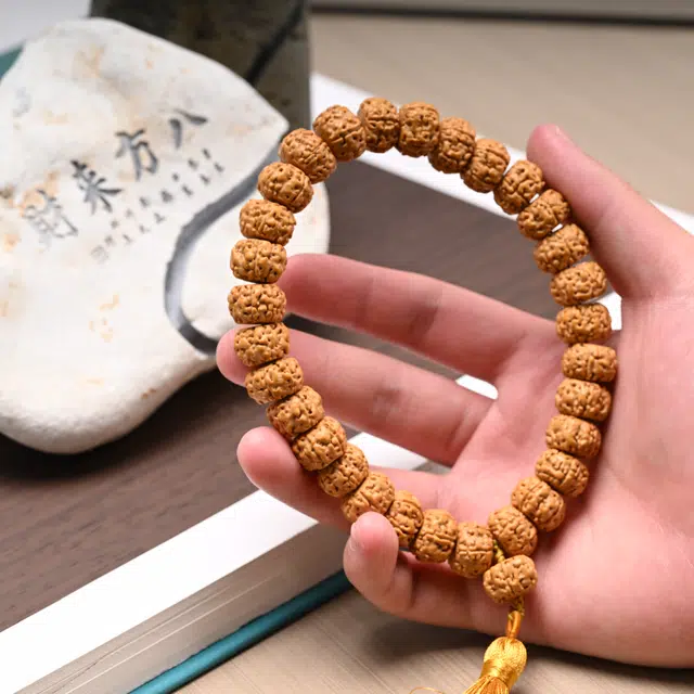 凯真 藏式直切老料爆肉单圈车挂文玩可盘玩 金刚菩提 珠串 男女同款情侣款