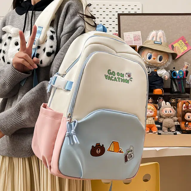 泰迪珍藏 可爱休闲小众多功能百搭旅行 尼龙 双肩包 女款 多色