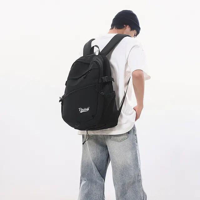 泰迪珍藏 多口袋简约字母印花通勤 尼龙 双肩包 男女同款情侣款 多色