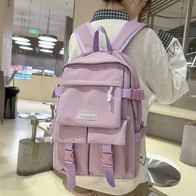 泰迪珍藏 时尚多口袋百搭轻便 尼龙 双肩包 女款 多色
