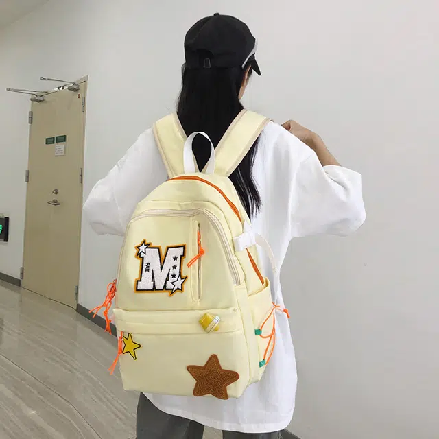 泰迪珍藏 韩版复古百搭学生星星包 尼龙 双肩包 男女同款情侣款 多色