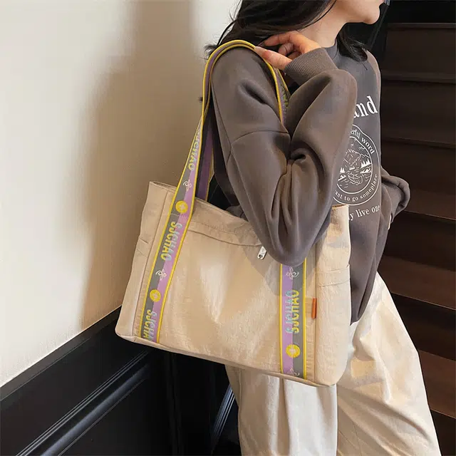 泰迪珍藏 韩版大容量时尚简约包上班通勤 帆布 托特包单肩包 女款 多色