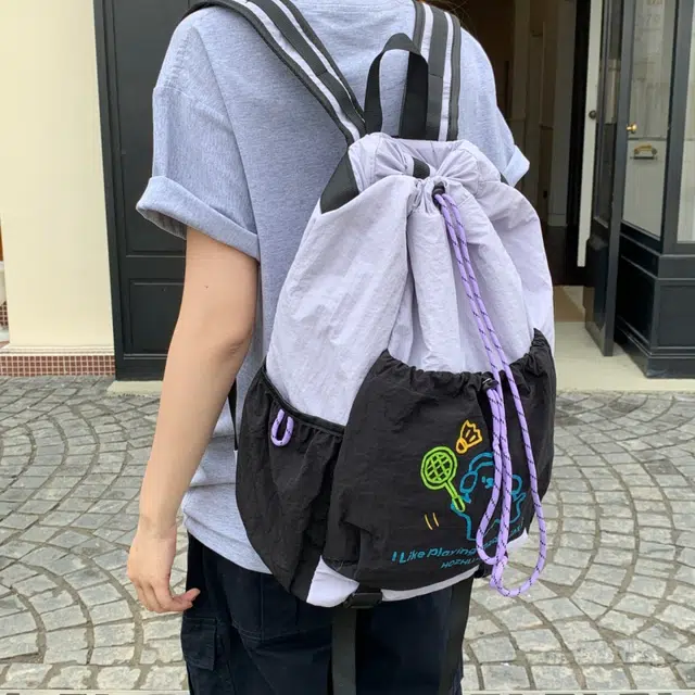 泰迪珍藏 撞色简约抽绳设计百搭 塔丝隆 背包双肩包 女款 多色