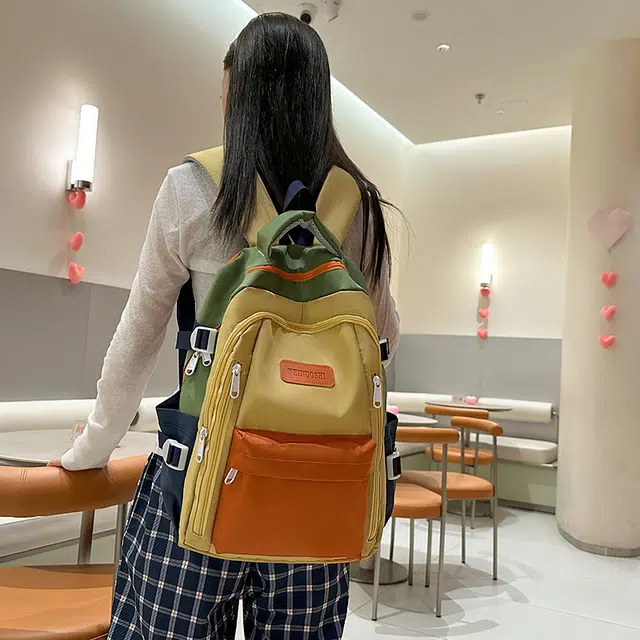 泰迪珍藏 极简撞色高颜值小众韩系 尼龙 双肩包 常规 女款 多色