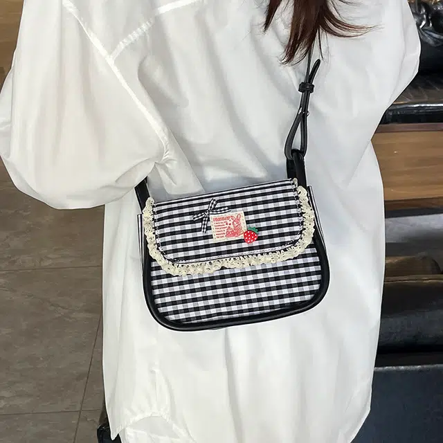 泰迪珍藏 小众设计时尚格子时尚百搭 布 斜挎包 女款 多色