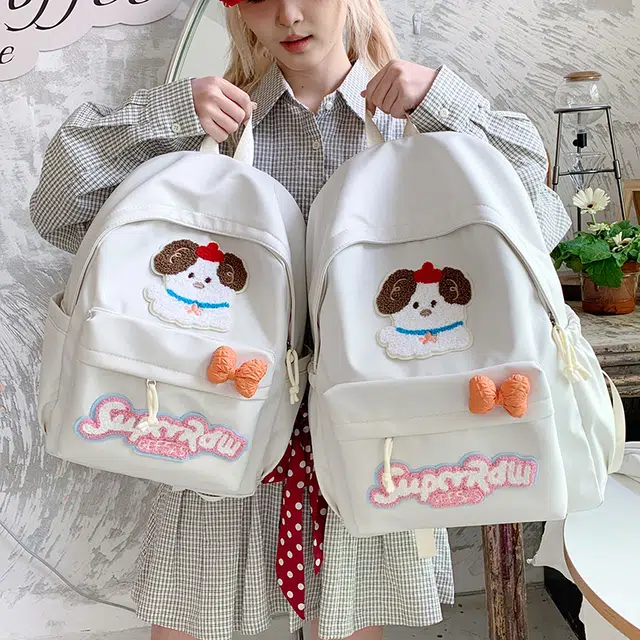 泰迪珍藏 可爱小狗卡通软糯糯高颜值 尼龙布 双肩包 常规 女款 多色