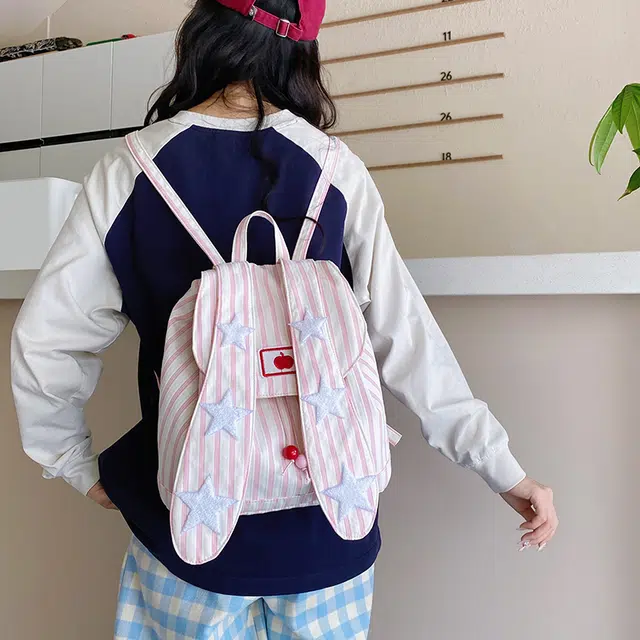 泰迪珍藏 时尚高颜值条纹百搭 布 双肩包 女款 多色