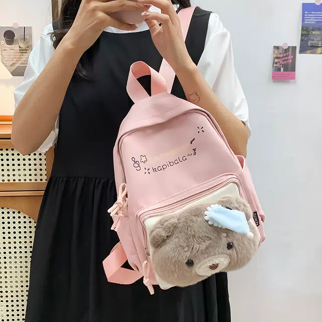 泰迪珍藏 可爱卡通小熊猫背包亲子大学日系 帆布 双肩包 女款 多色