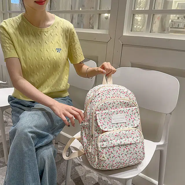 泰迪珍藏 郁金香小清新轻便可爱背包校园甜美大学 尼龙 双肩包 女款 多色
