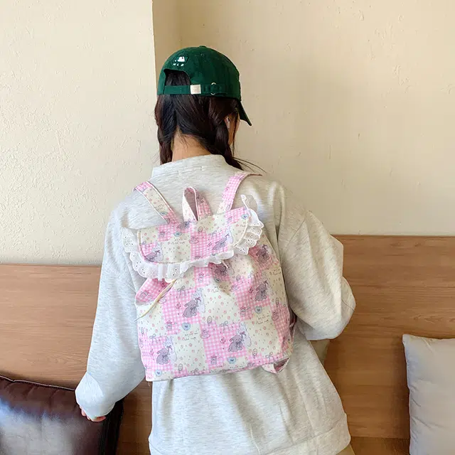 泰迪珍藏 森系少女可爱拼色大容量碎花 布 双肩包 女款 多色