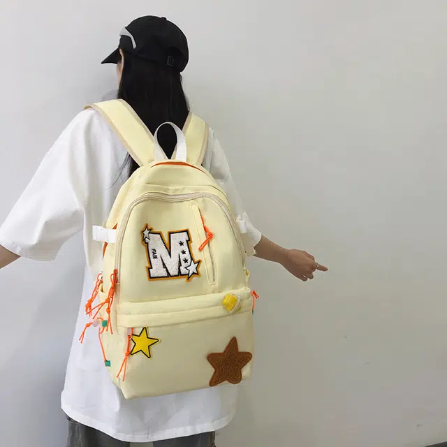 泰迪珍藏 韩版复古百搭学生星星包 尼龙 双肩包 男女同款情侣款 多色