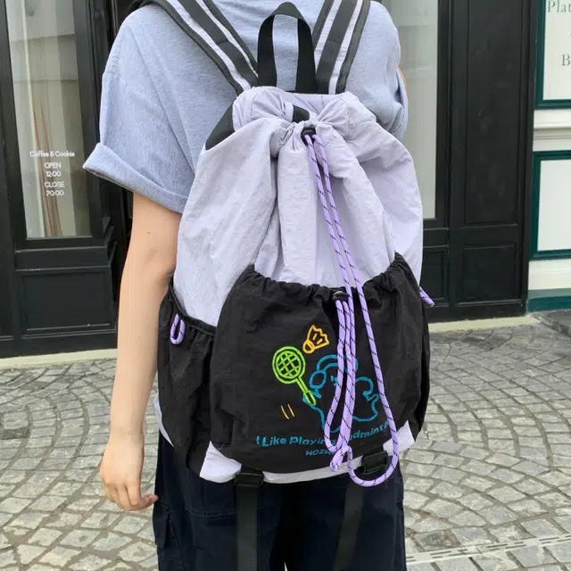 泰迪珍藏 撞色简约抽绳设计百搭 塔丝隆 背包双肩包 女款 多色