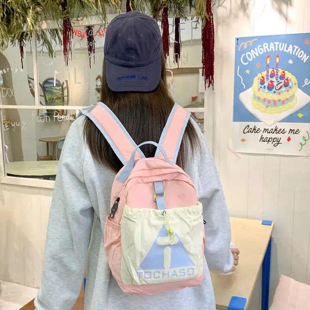 泰迪珍藏 外出游玩潮流高颜值撞色百搭时尚背包 尼龙 双肩包 女款 多色