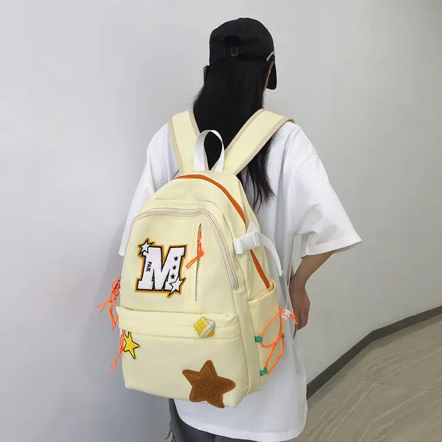 泰迪珍藏 韩版复古百搭学生星星包 尼龙 双肩包 男女同款情侣款 多色