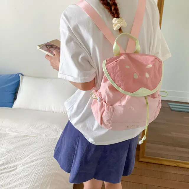 泰迪珍藏 软妹甜美西瓜可爱轻便 尼龙 双肩包 女款 多色