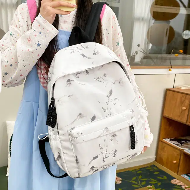 泰迪珍藏 书包大学生百搭日系初中生高中韩版国风旅行 尼龙 双肩包 女款 多色