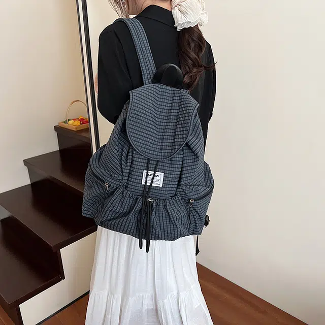 泰迪珍藏 潮流休闲户外旅行大容量 布 双肩包 女款 灰蓝色