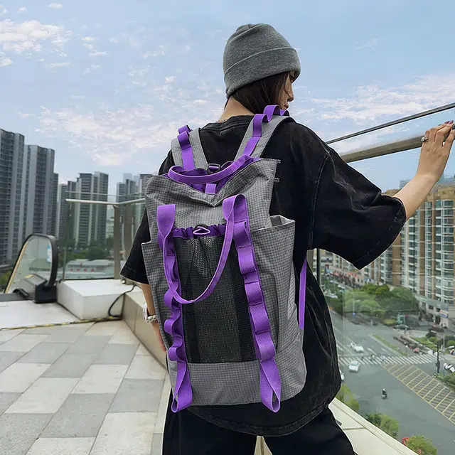 泰迪珍藏 工装风撞色大容量旅行 尼龙 双肩包 男女同款情侣款 多色