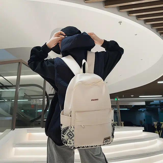 泰迪珍藏 高颜值小众设计感简约拼接 尼龙 双肩包 男女同款情侣款 多色