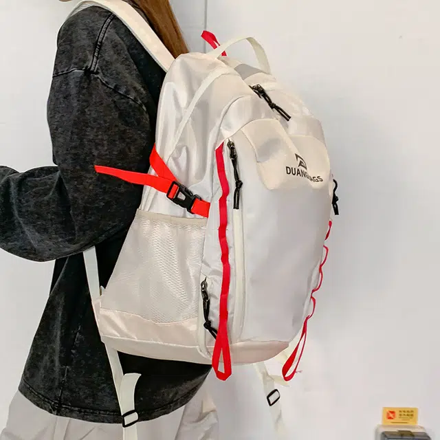 泰迪珍藏 轻便背包大容量旅行初中生高中大学生登山书包 牛津布 双肩包 男女同款情侣款 米白色/深灰色/黑色