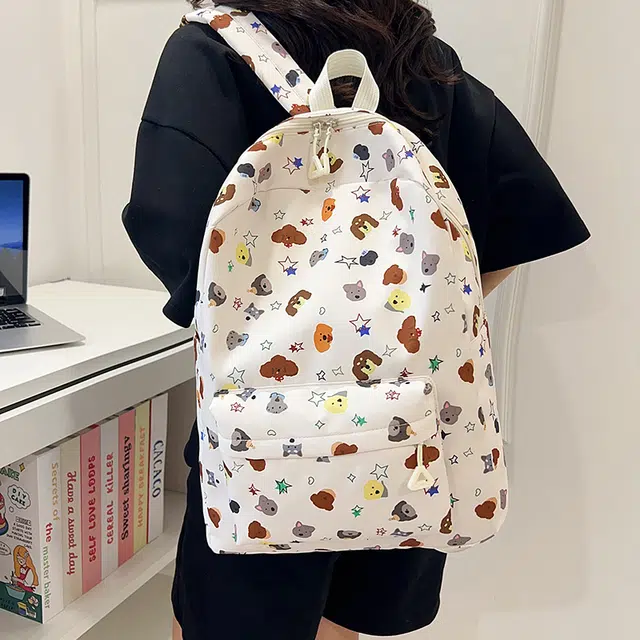 泰迪珍藏 可爱百搭印花涂鸦 尼龙 书包背包双肩包 女款 多色