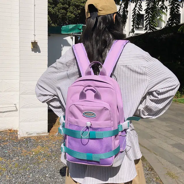 泰迪珍藏 学生高颜值设计感潮流 尼龙 书包背包双肩包 女款 多色
