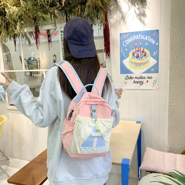 泰迪珍藏 外出游玩潮流高颜值撞色百搭时尚背包 尼龙 双肩包 女款 多色