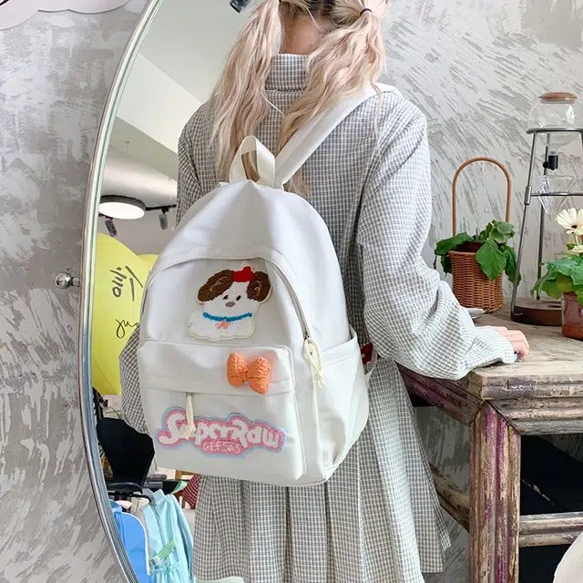 泰迪珍藏 可爱小狗卡通软糯糯高颜值 尼龙布 双肩包 常规 女款 多色