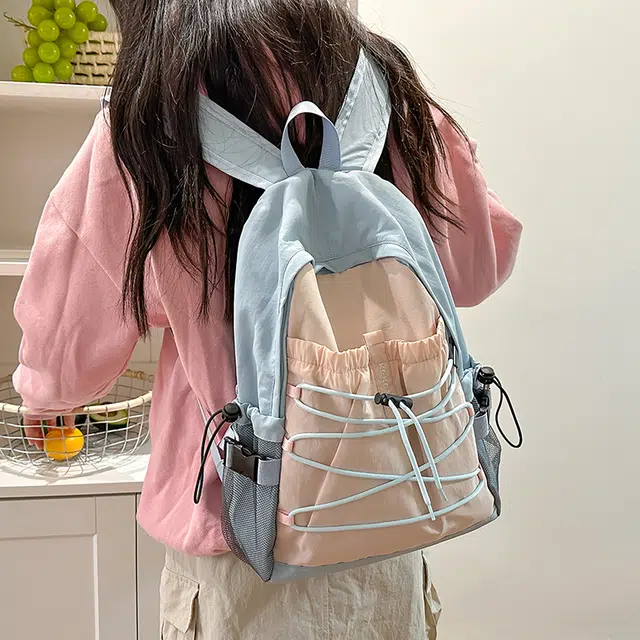泰迪珍藏 简约撞色轻便百搭小众 尼龙 双肩包 女款 多色