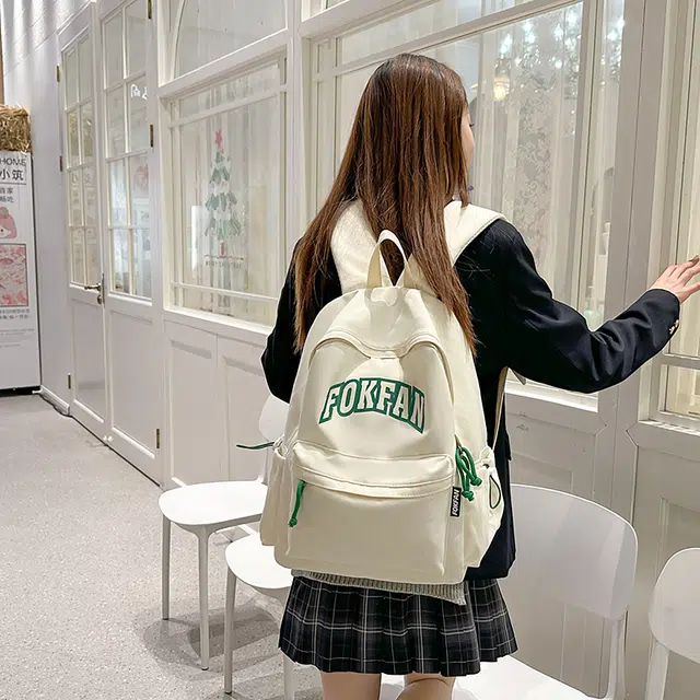 泰迪珍藏 初中生韩系学院风旅游轻便中学生百搭背包 尼龙 双肩包 女款 多色