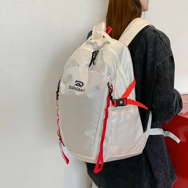 泰迪珍藏 轻便背包大容量旅行初中生高中大学生登山书包 牛津布 双肩包 男女同款情侣款 米白色/深灰色/黑色