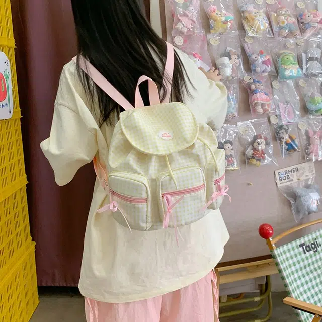 泰迪珍藏 大容量韩版小清新 复合布 双肩包 女款 多色