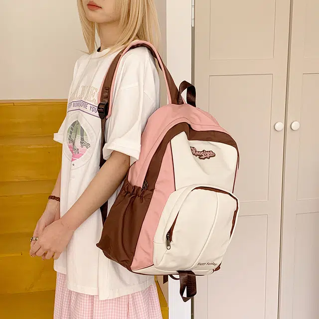 泰迪珍藏 复古初中大学高颜值小众日系百搭电脑背包 尼龙布 双肩包 女款 多色