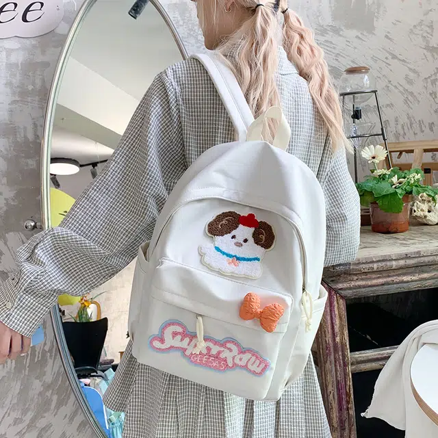 泰迪珍藏 可爱小狗卡通软糯糯高颜值 尼龙布 双肩包 常规 女款 多色