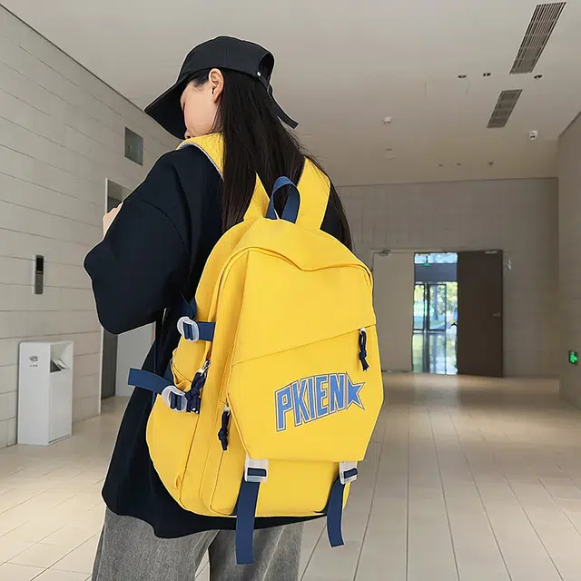 泰迪珍藏 高颜值美式高街撞色时尚百搭大容量旅行背包书包 尼龙 双肩包 常规 男女同款情侣款 多色