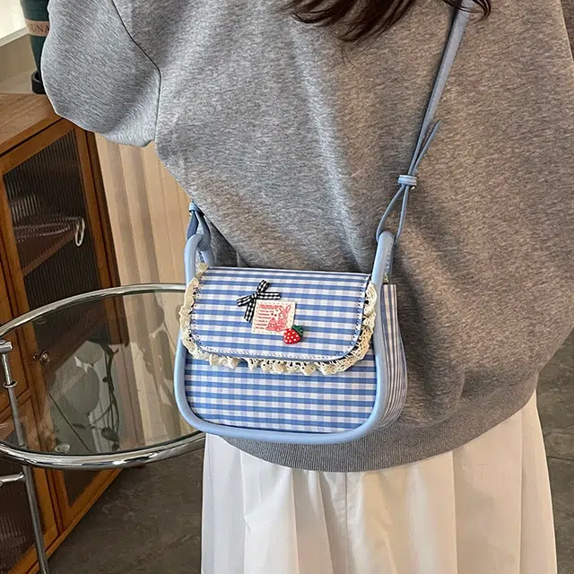 泰迪珍藏 小众设计时尚格子时尚百搭 布 斜挎包 女款 多色