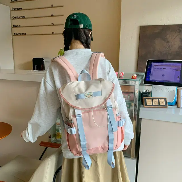 泰迪珍藏 拼接撞色日韩简约包 牛津布 双肩包 女款 多色