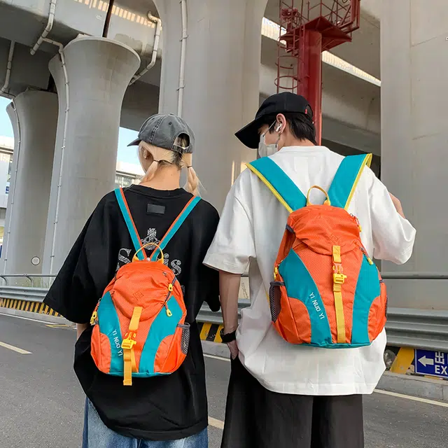 泰迪珍藏 撞色旅行短途旅游休闲背包 尼龙 双肩包 男女同款情侣款 多色