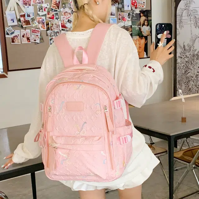 泰迪珍藏 学院风简约百搭上学高中初中背包 尼龙布 双肩包 女款 多色