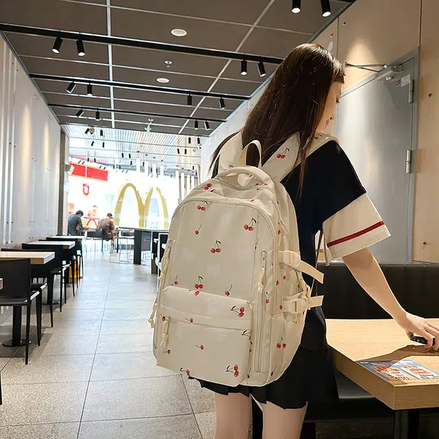 泰迪珍藏 小众设计感风可爱小樱桃 尼龙 双肩包 女款 多色