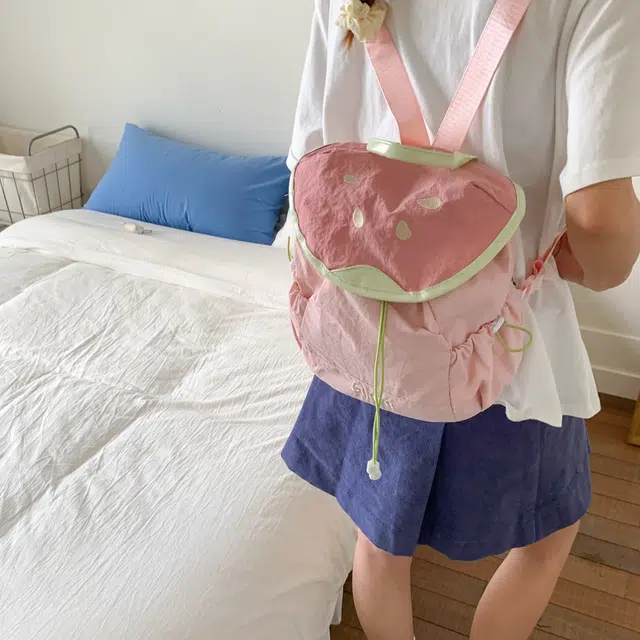 泰迪珍藏 软妹甜美西瓜可爱轻便 尼龙 双肩包 女款 多色