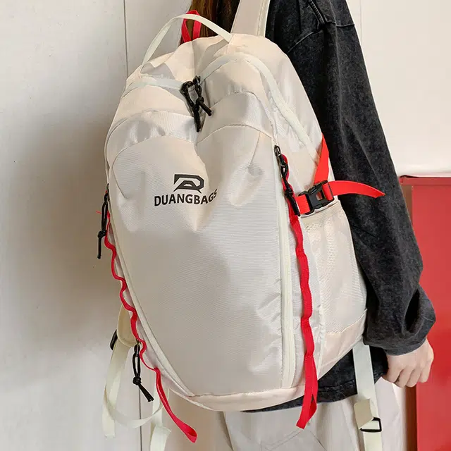 泰迪珍藏 轻便背包大容量旅行初中生高中大学生登山书包 牛津布 双肩包 男女同款情侣款 米白色/深灰色/黑色