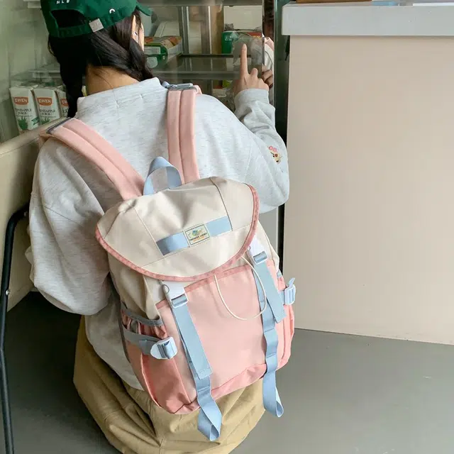 泰迪珍藏 拼接撞色日韩简约包 牛津布 双肩包 女款 多色