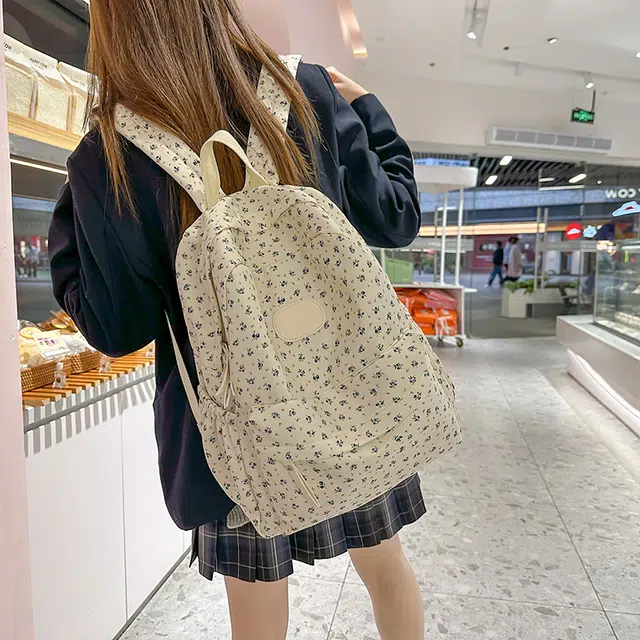 泰迪珍藏 韩系小碎花高颜值百搭潮流 尼龙 双肩包 女款 多色