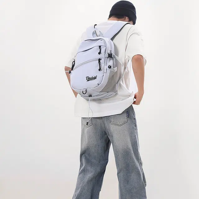 泰迪珍藏 多口袋简约字母印花通勤 尼龙 双肩包 男女同款情侣款 多色