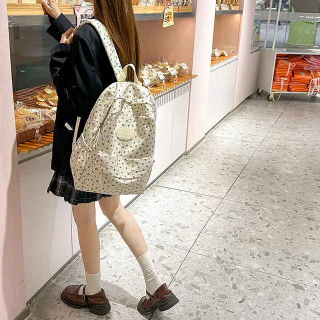 泰迪珍藏 韩系小碎花高颜值百搭潮流 尼龙 双肩包 女款 多色