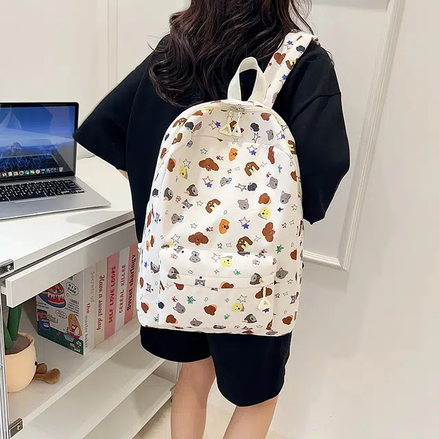 泰迪珍藏 可爱百搭印花涂鸦 尼龙 书包背包双肩包 女款 多色